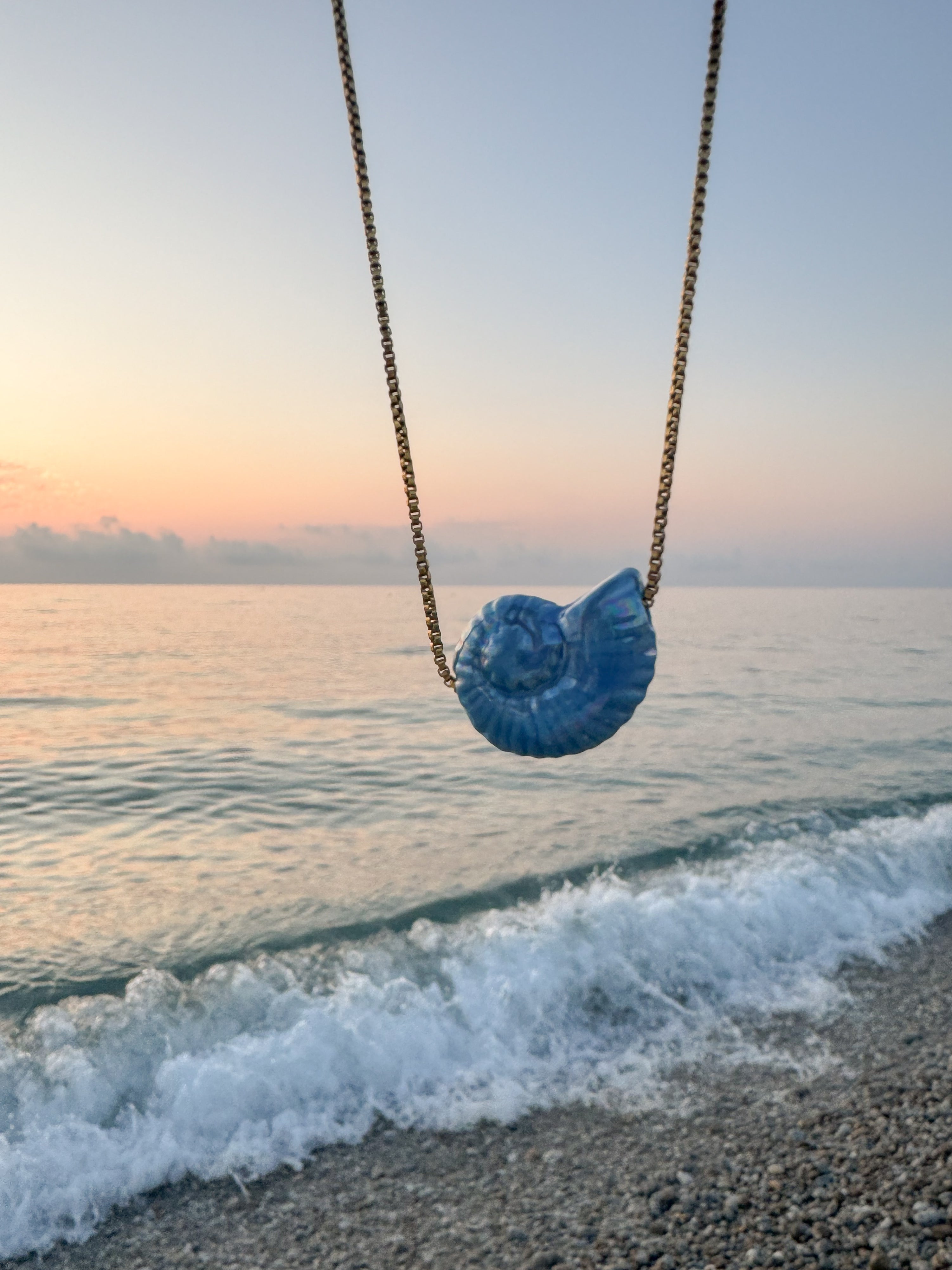 Collana spirale azzurra