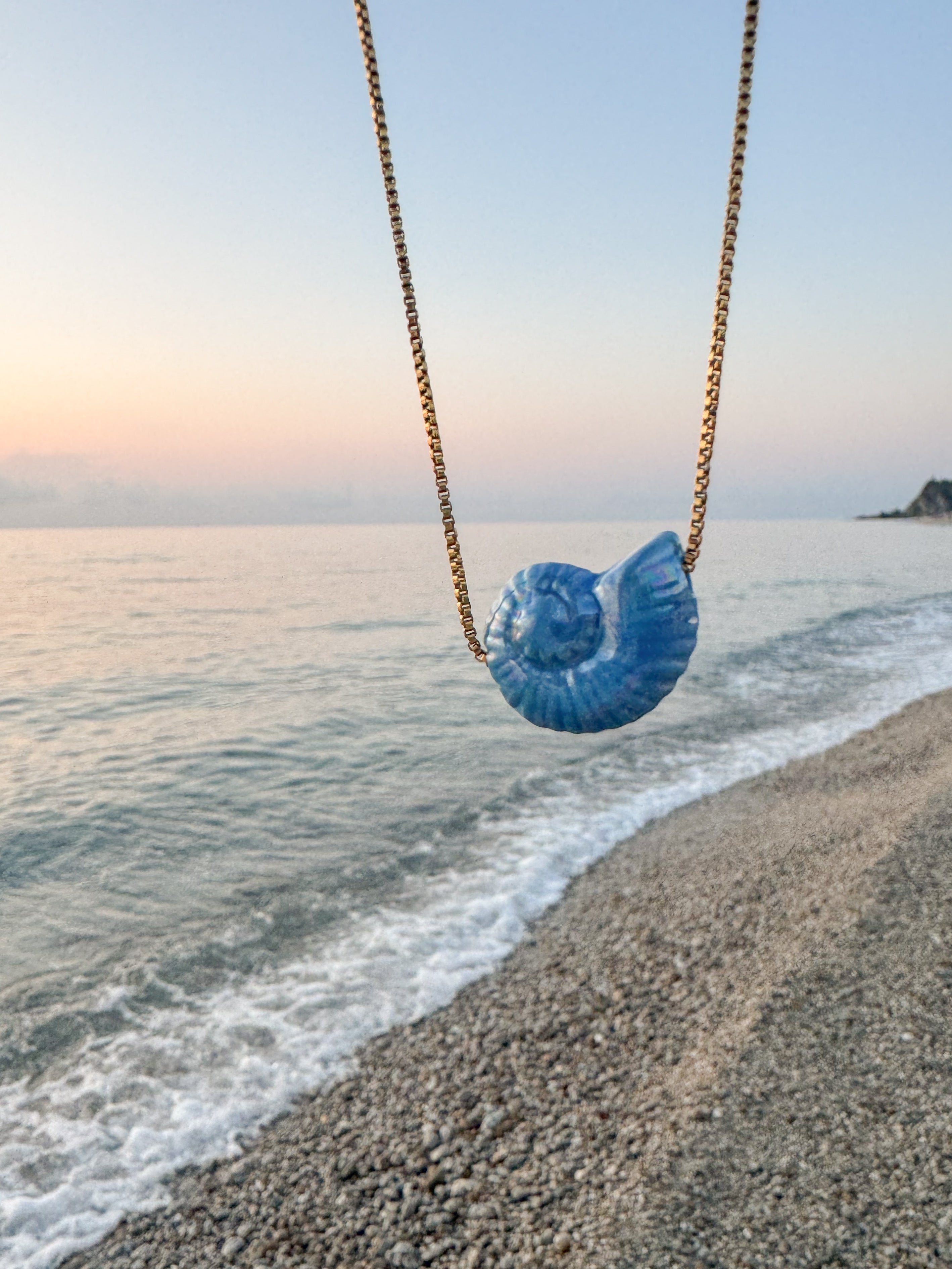 Collana spirale azzurra